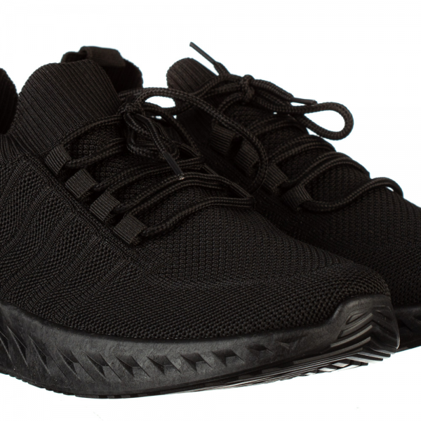 Ανδρικά αθλητικά παπούτσια μαύρα από ύφασμα Brock, 3 - Kalapod.gr